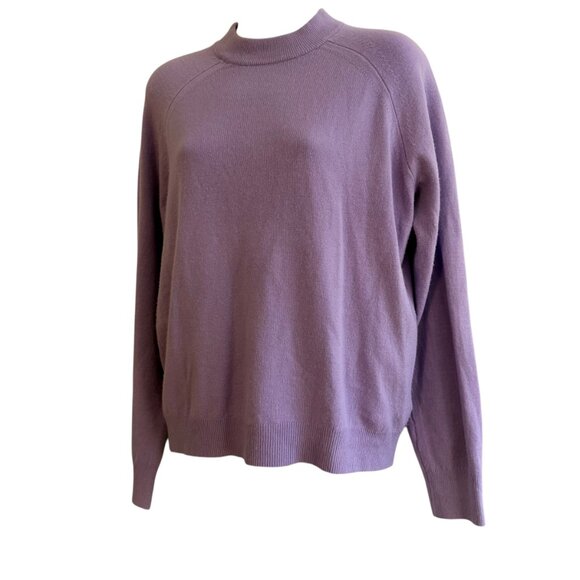Vintage 90s Designers Originals SOFT Lilac Mock-Neck Sweater | Size L - Picture 2 of 7